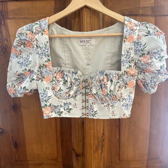 HOUSE OF CB Alivia Floral Print Top Small - Picture 3 of 6